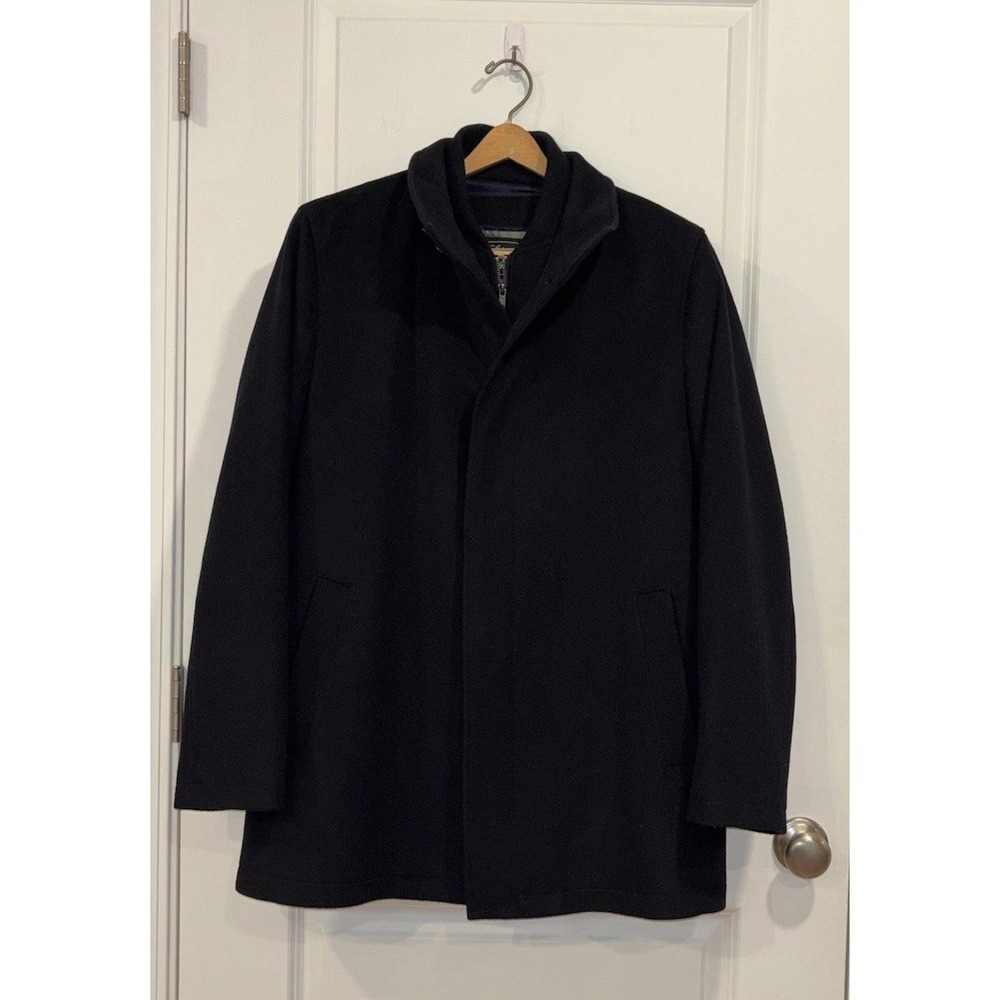 Saks Fifth Avenue Winter Coat Wool Cashmere Removable Liner Blue Men's Large